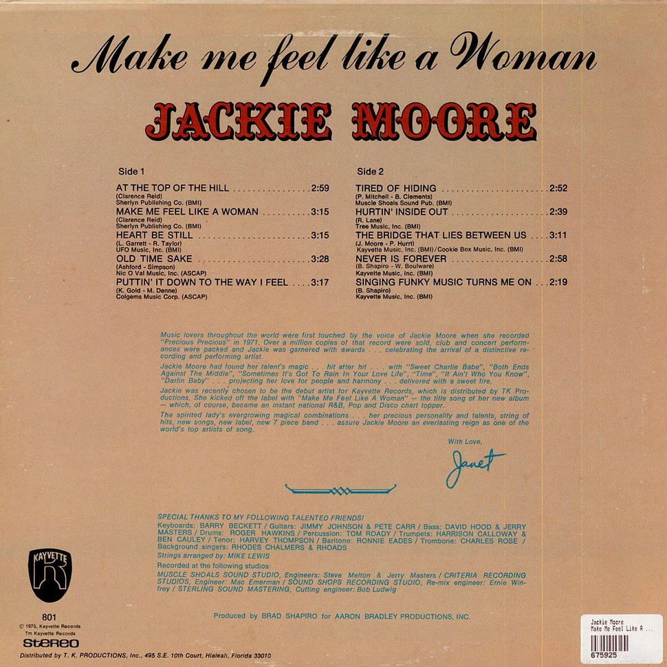 Jackie Moore - Make Me Feel Like A Woman