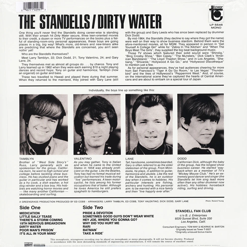 The Standells - Dirty Water Gold Vinyl Edition