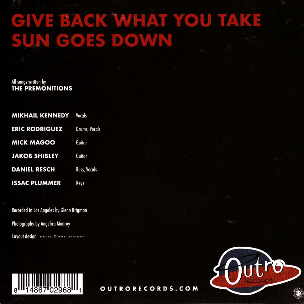 Premonitions - Give Back What You Take/Sun Goes Down