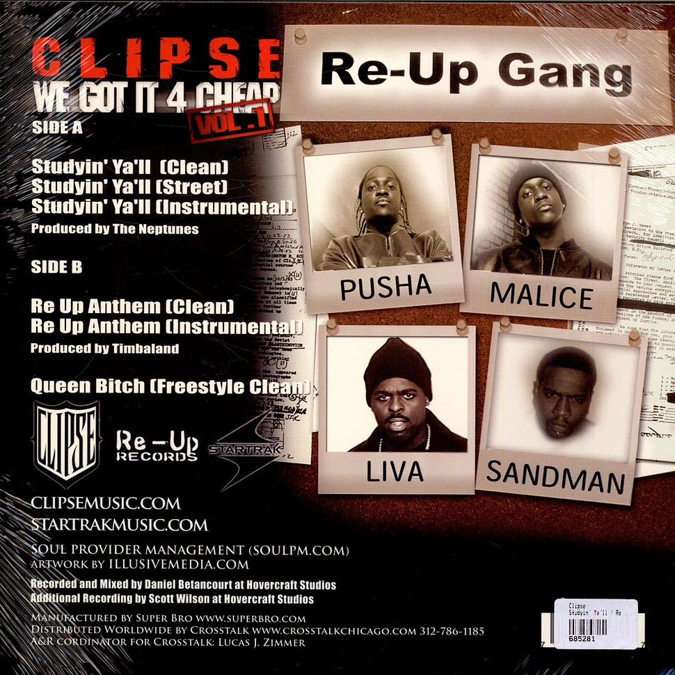 Clipse Ft. Pharrell Williams - Studyin' Ya'll / Re Up Anthem