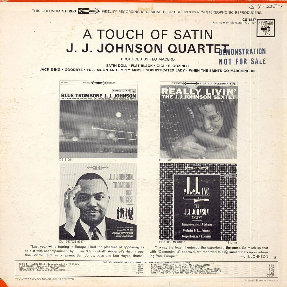 J.J. Johnson Quartet - A Touch Of Satin
