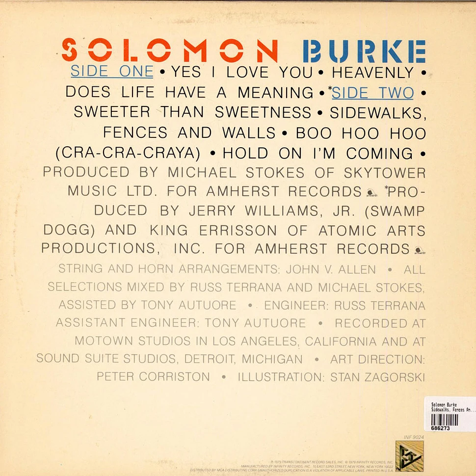 Solomon Burke - Sidewalks, Fences And Walls