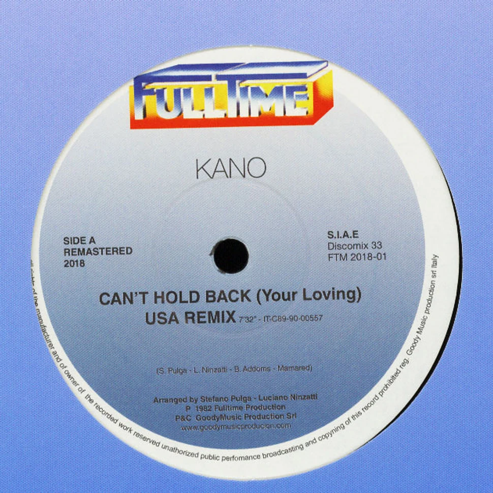 Kano / Jimmy Ross - Can't Hold Back (You Loving) / Fall Into A Trance USA Remixes Black Vinyl Edition