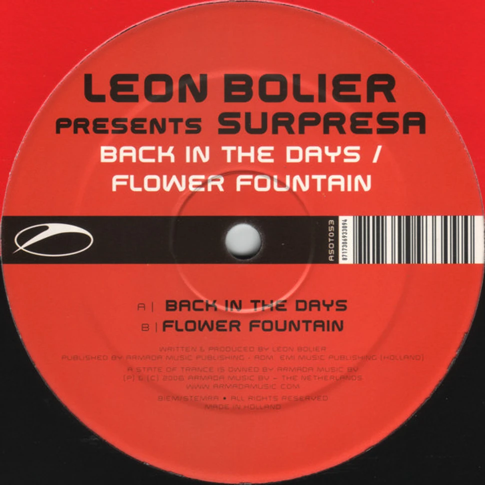 Leon Bolier Presents Surpresa - Back In The Days / Flower Fountain