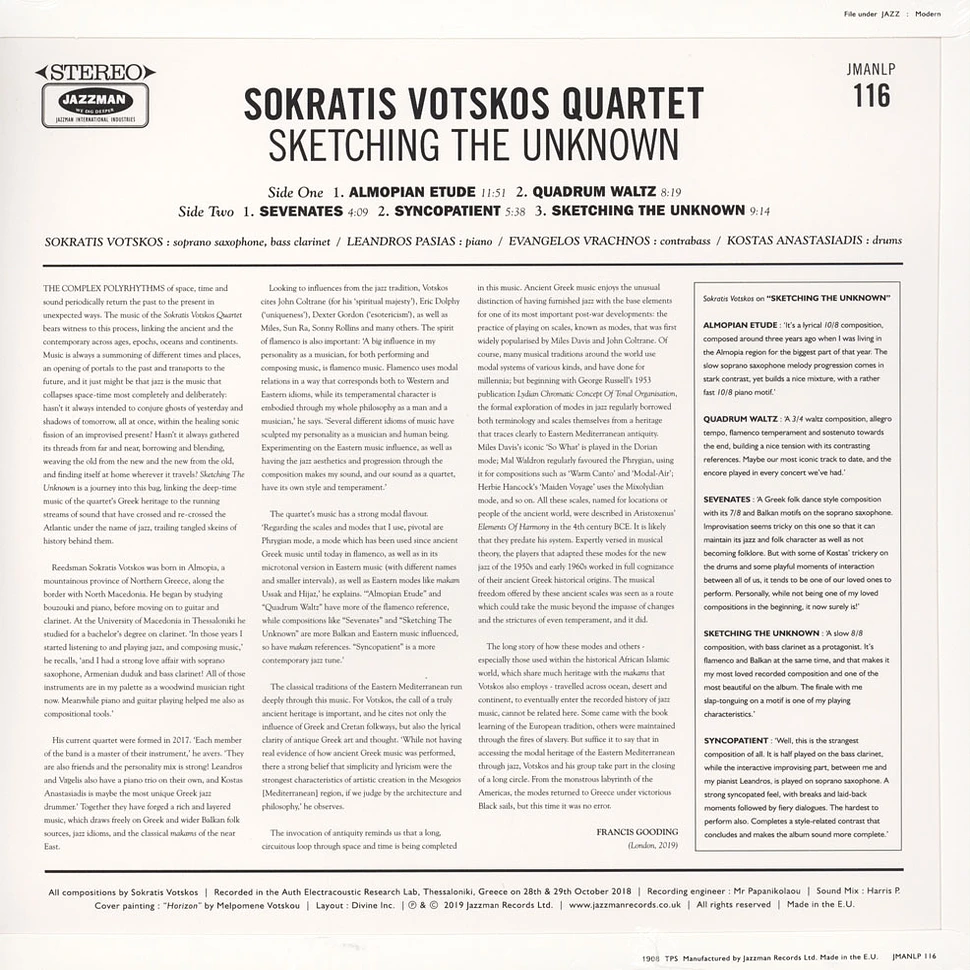 Sokratis Votskos Quartet - Sketching The Unknown
