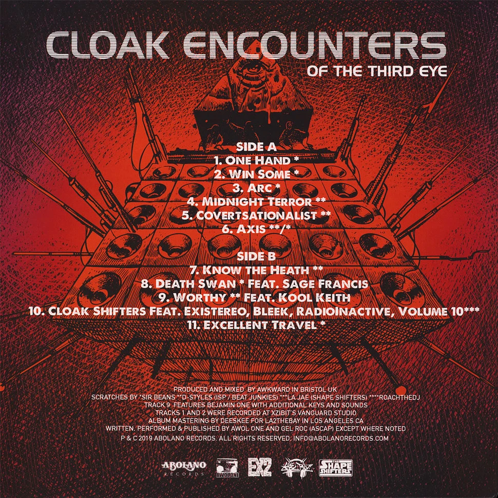 Cloaks, The (Awol One & Gel Roc) - Cloak Encounters Of The Third Eye Colored Vinyl Edition