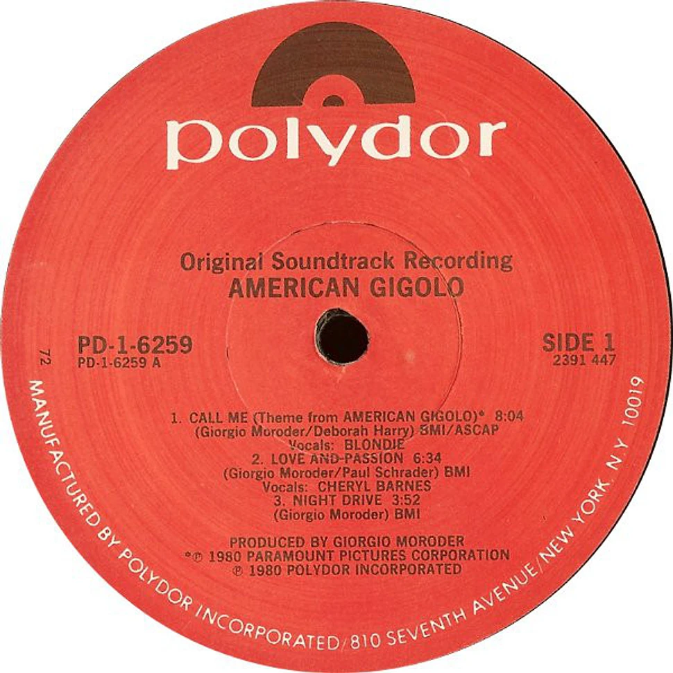 Giorgio Moroder - American Gigolo (Original Soundtrack Recording)