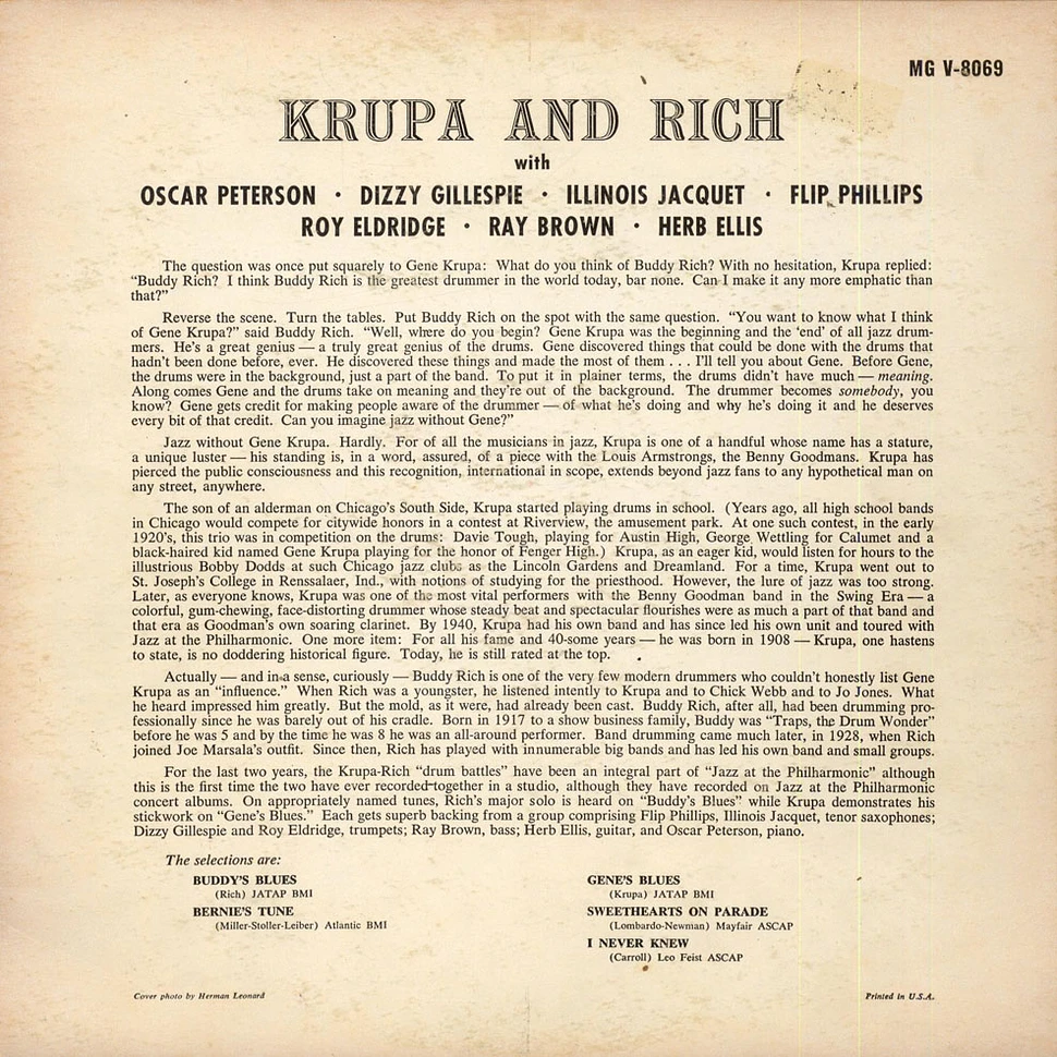 Gene Krupa And Buddy Rich - Krupa And Rich