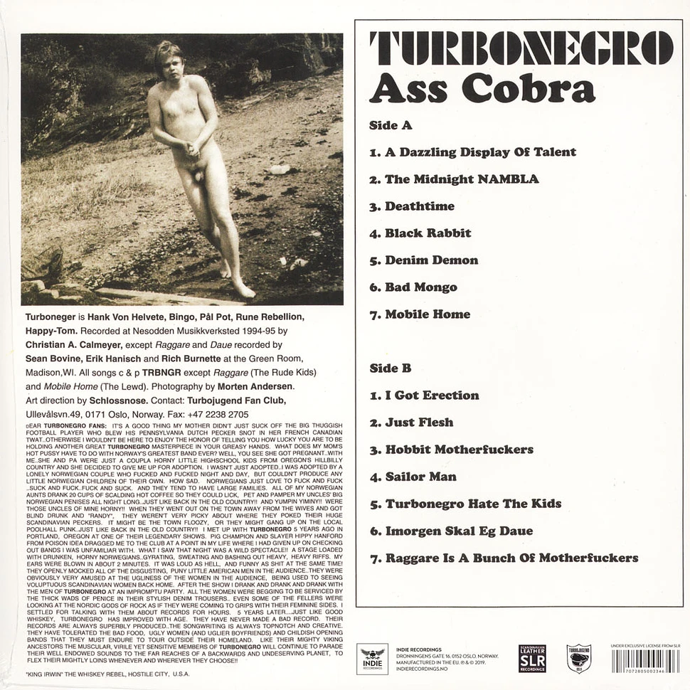 Turbonegro - Ass Cobra Black Vinyl Edition