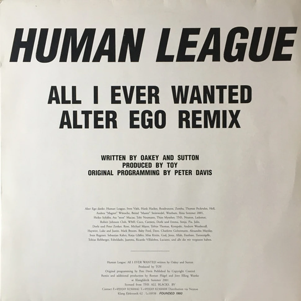The Human League - All I Ever Wanted (Alter Ego Remix)