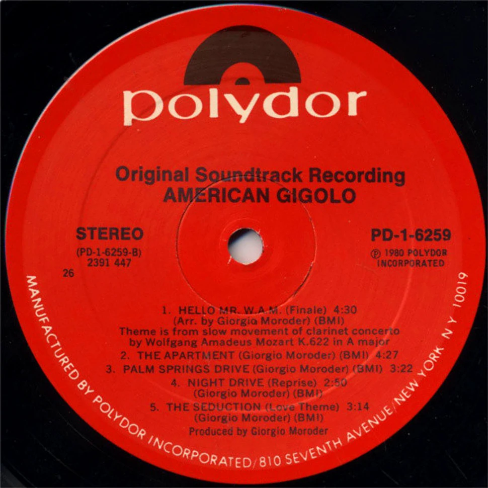 Giorgio Moroder - American Gigolo (Original Soundtrack Recording)