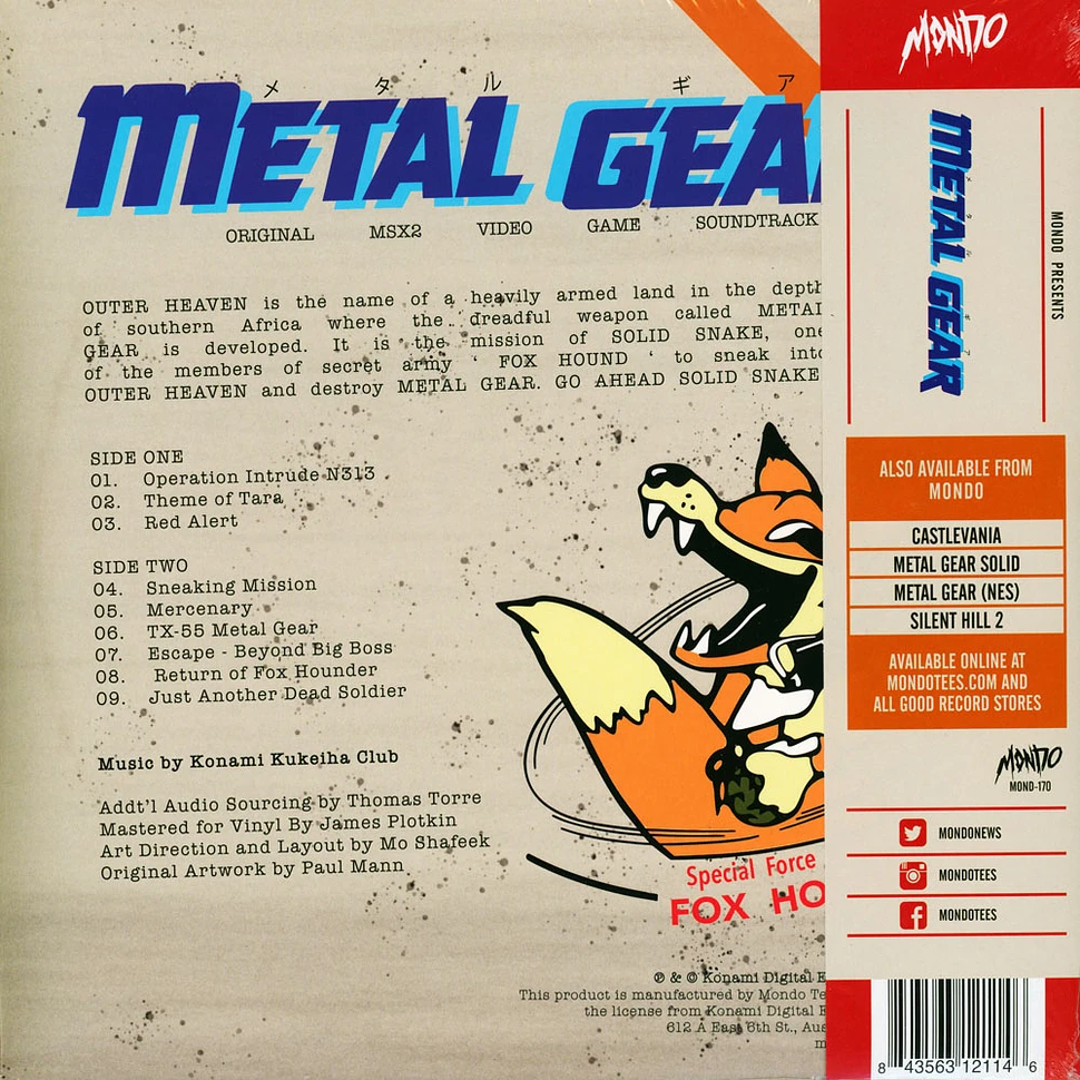 Konami Kukeiha Club - OST Metal Gear - Original Msx2 Video Game Soundtrack