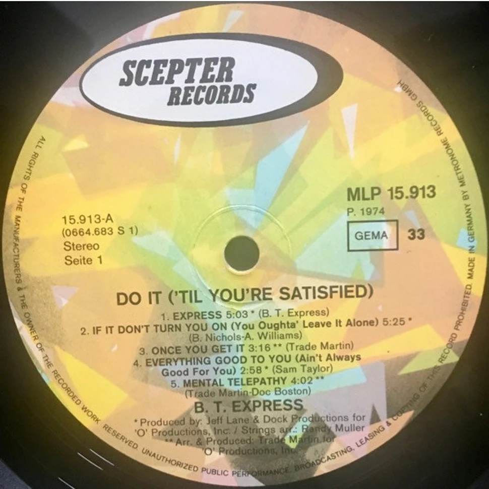 B.T. Express - Do It ('Til You're Satisfied)