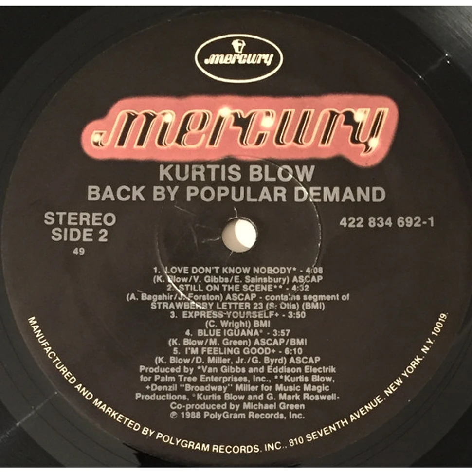 Kurtis Blow - Back By Popular Demand