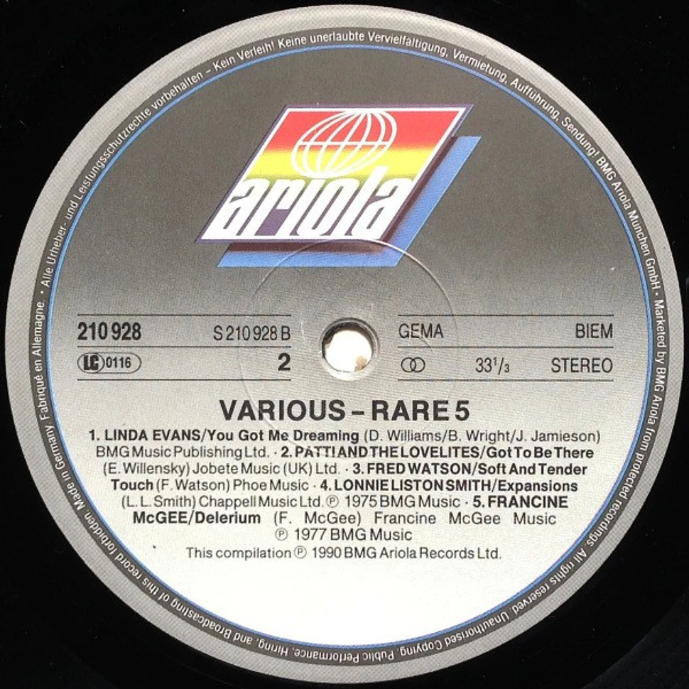 V.A. - Rare 5 (Rare Soul Classics From 70's & 80's)