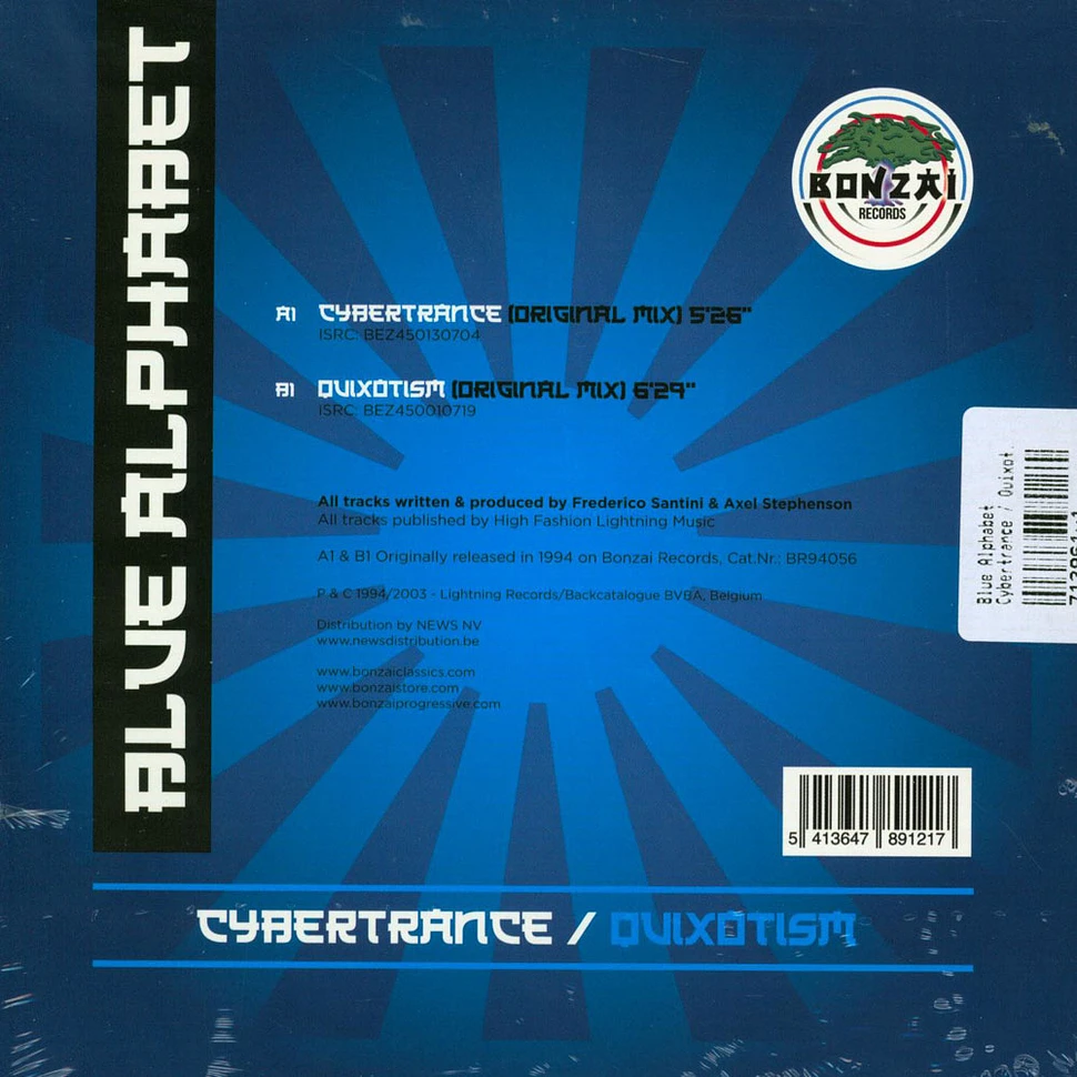 Blue Alphabet - Cybertrance / Quixotism Transparent Blue Vinyl Edition