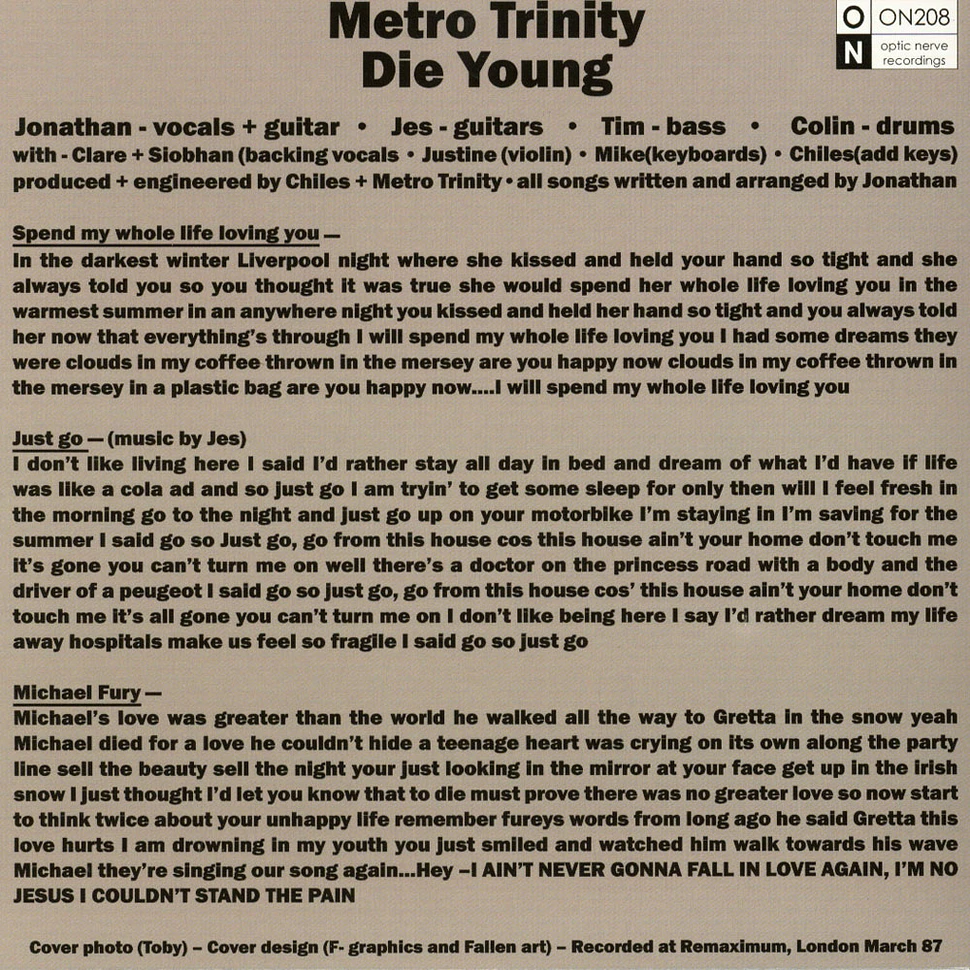 Metro Trinity - Die Young EP