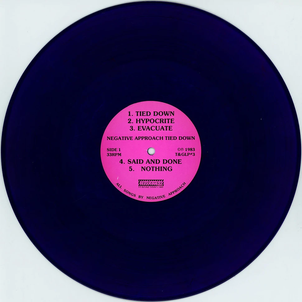 Negative Approach - Tied Down Translucent Purple Vinyl Edition