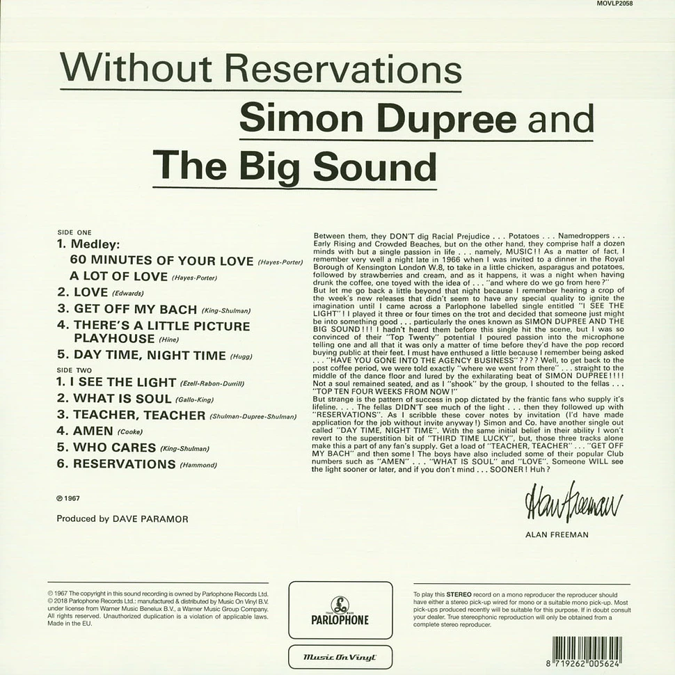 Simon Dupree & Big Sound - Without Reservations