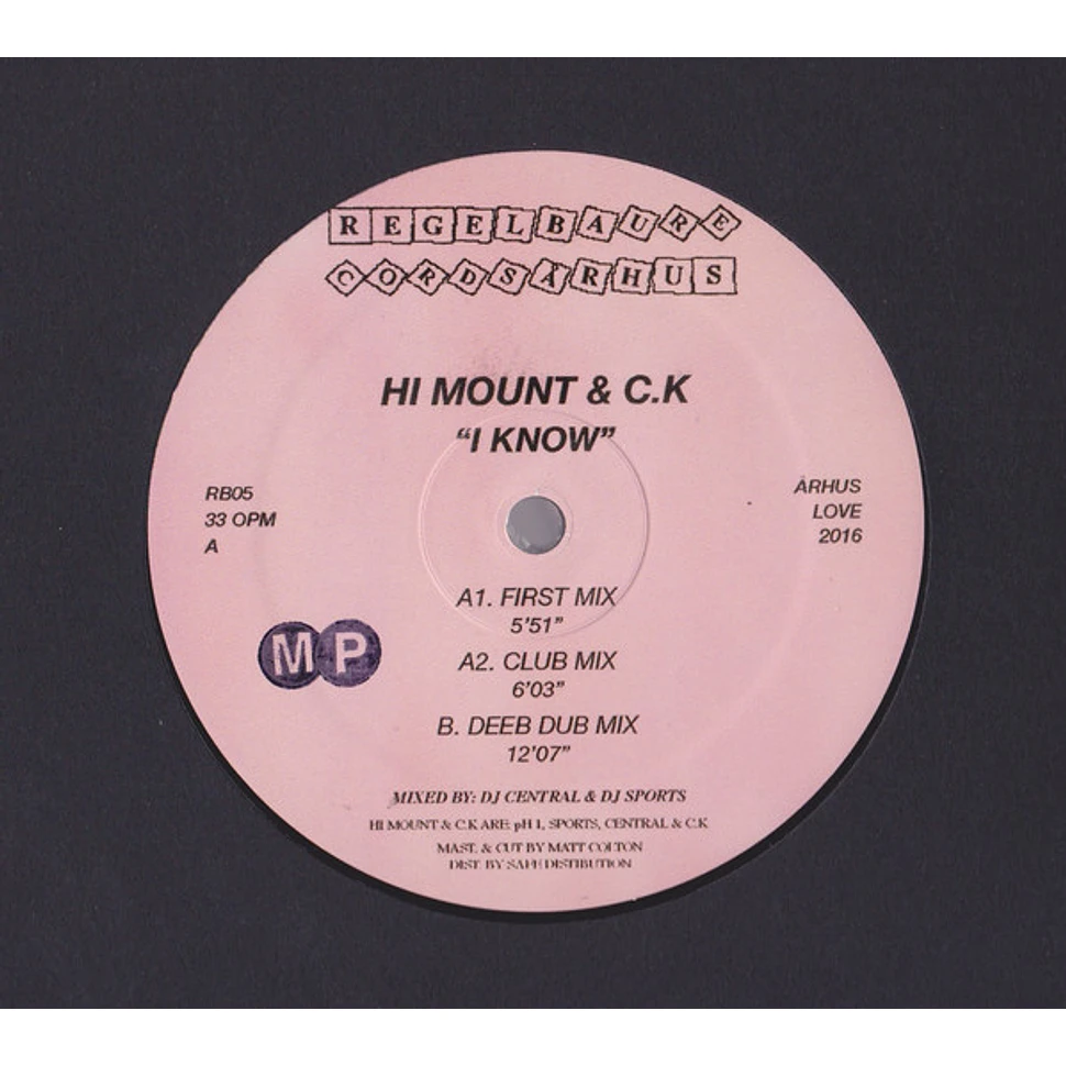 Hi Mount & C.K - I Know