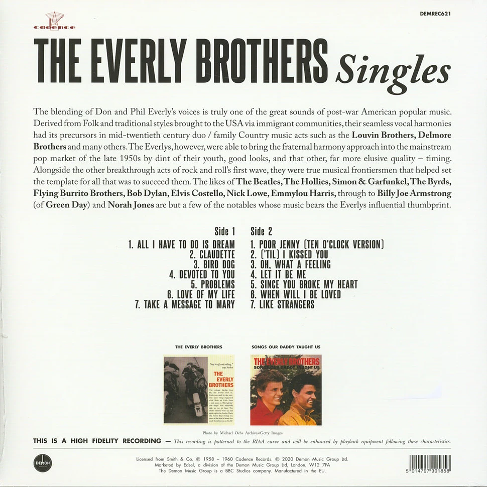Everly Brothers - Singles Blue Vinyl Edition
