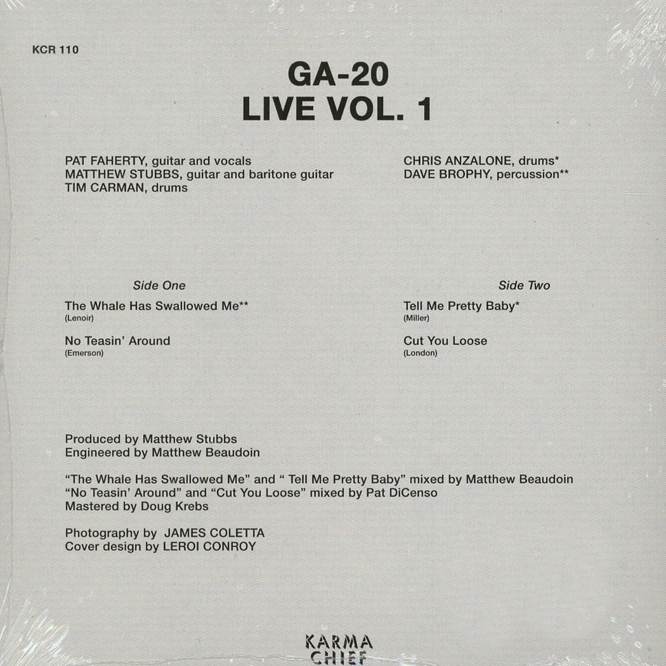 GA-20 - Live Volume 1 HHV EU Exclusive Teal Vinyl Edition