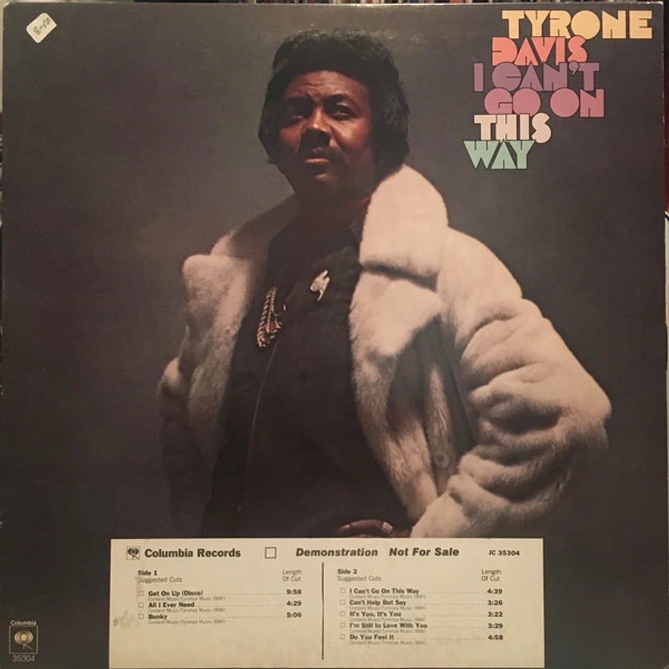 Tyrone Davis - I Can't Go On This Way