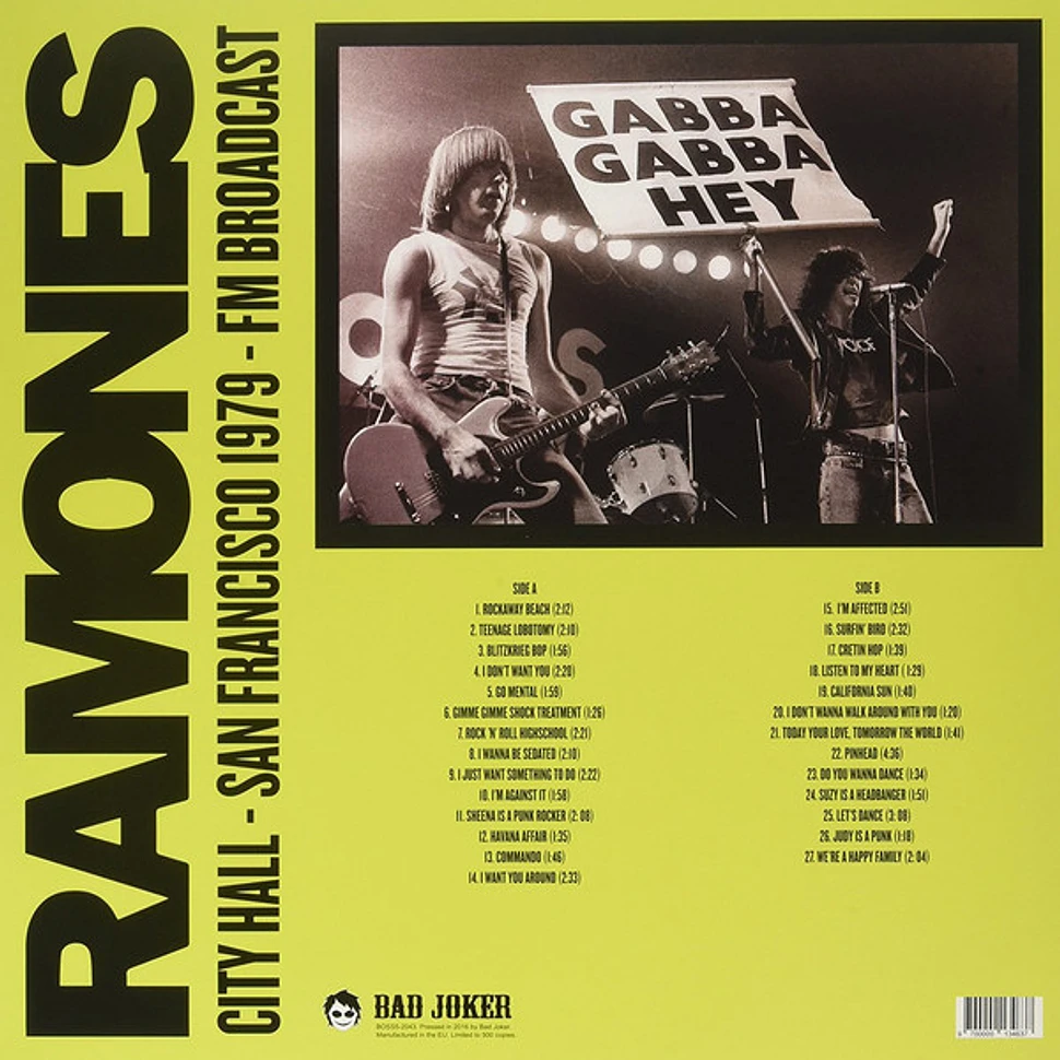 Ramones - City Hall - San Francisco 1979 - Fm Broadcast