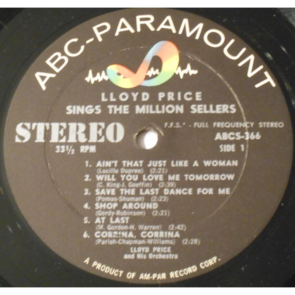 Lloyd Price And His Orchestra - Lloyd Price Sings The Million Sellers