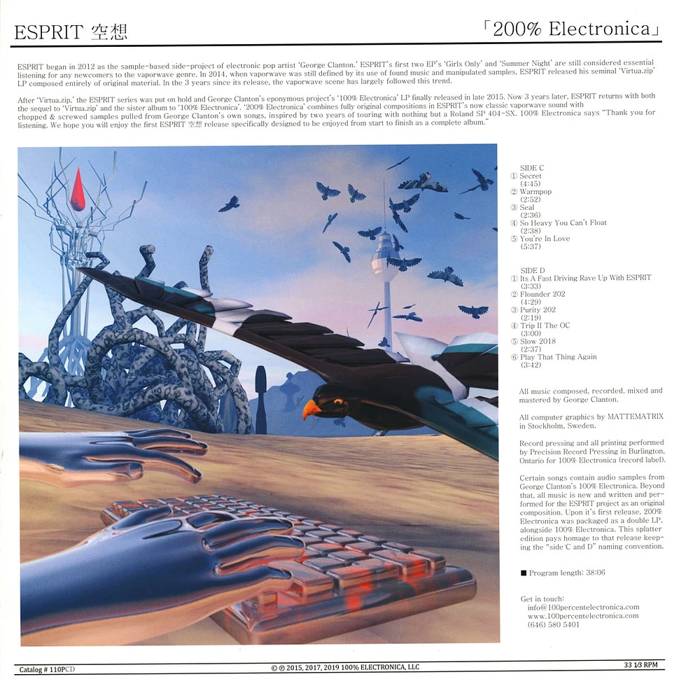 Esprit - 200% Electronica Blue Splattered Vinyl Edition