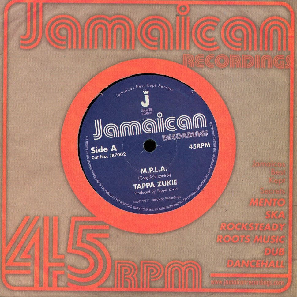 Tappa Zukie - Mpla / Version Rhythm Freedom Blues / Serious Time / Mpla
