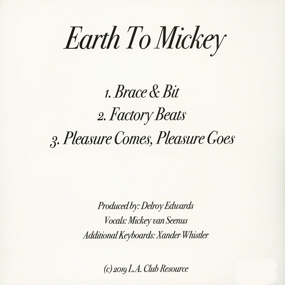 Earth To Mickey (Delroy Edwards) - Brace & Biut