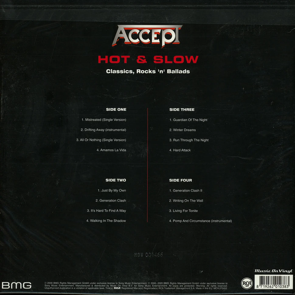 Accept - Hot & Slow-Classics, Rock 'N' Ballads Limited Silver & Red Marbled Vinyl Edition