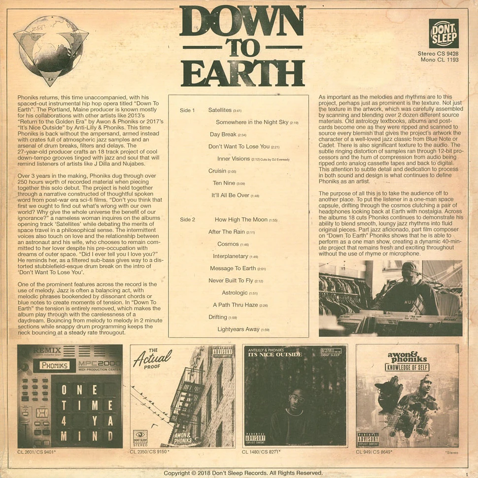 Phoniks - Down To Earth Green Vinyl Edition