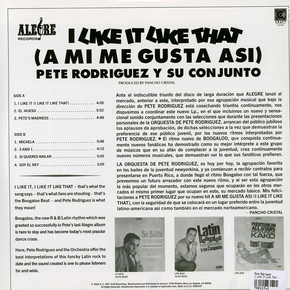 Pete Rodriguez - I Like It Like That (A Mi Me Gusta Asi)