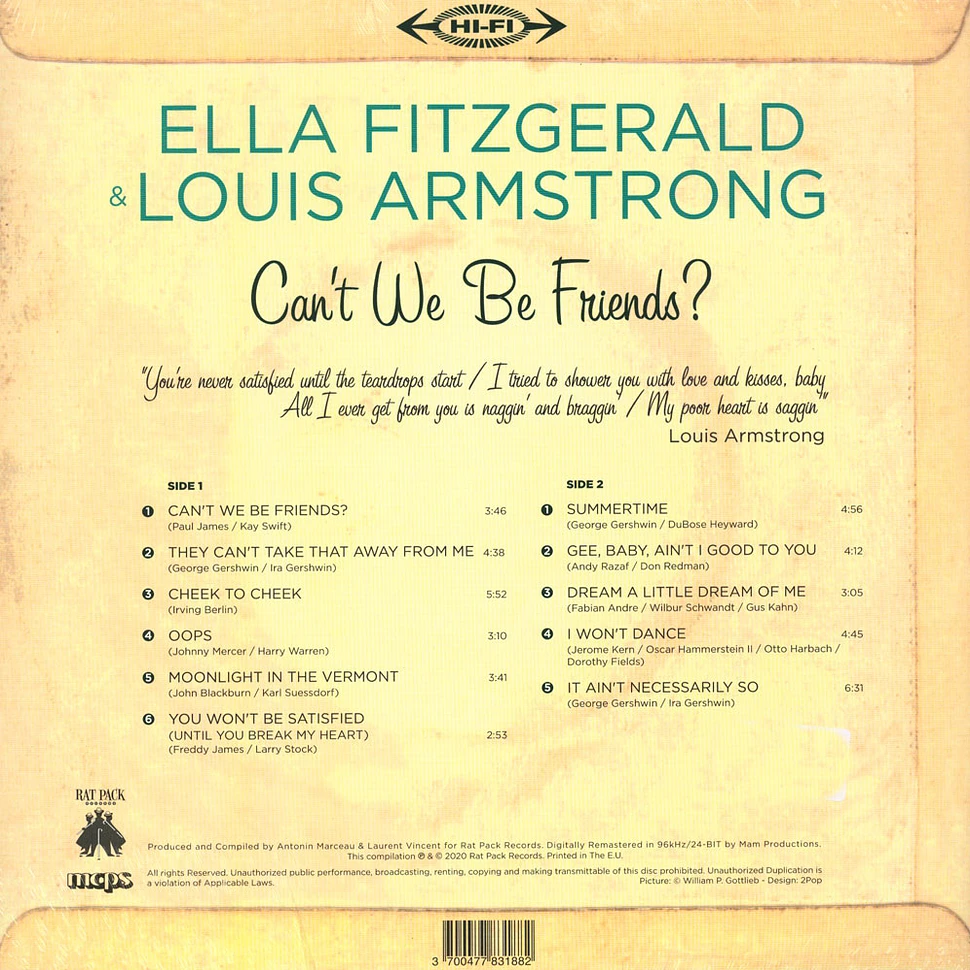 Ella & Louis Fitzgerald - Very Best Of Green Record Store Day 2020 Edition