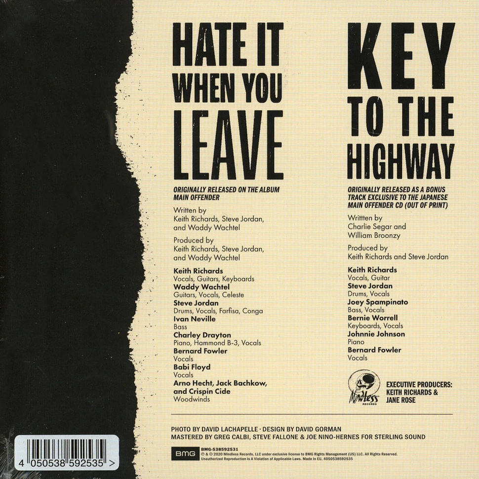 Keith Richards - Hate It When You Leave Record Store Day 2020 Edition