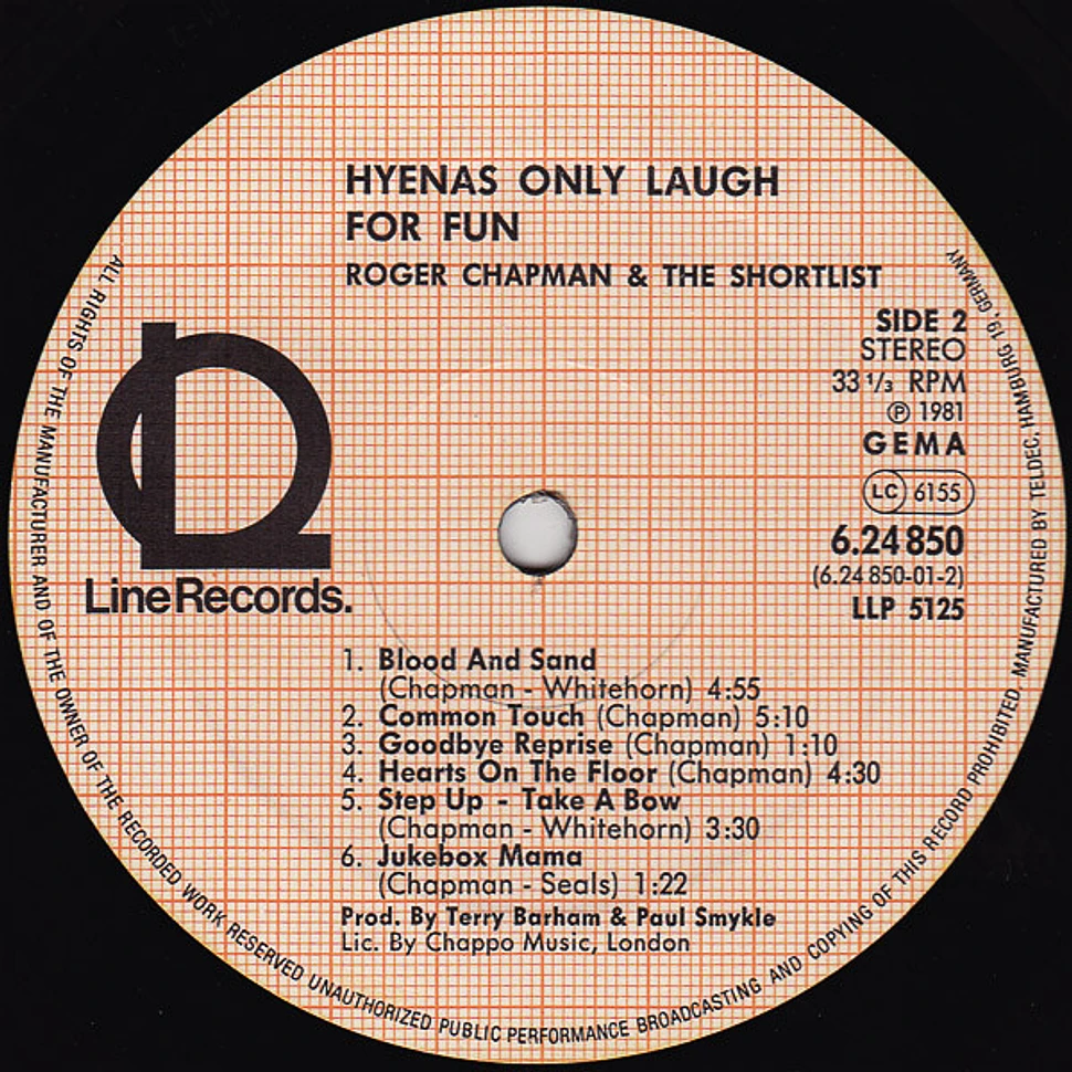 Roger Chapman & The Shortlist - Hyenas Only Laugh For Fun
