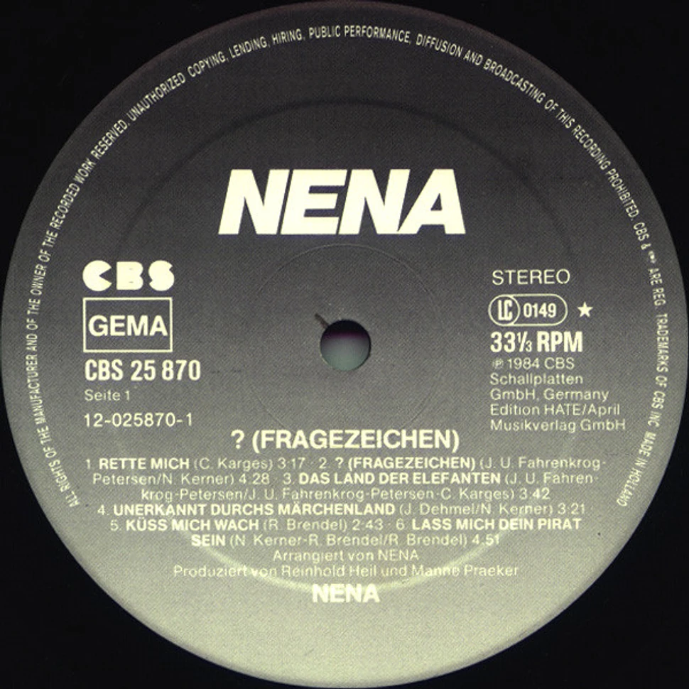 Nena - ? (Fragezeichen)