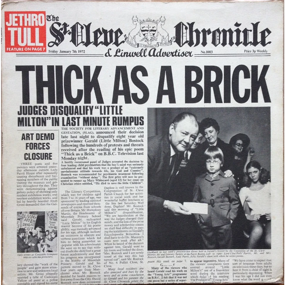 Jethro Tull - Thick As A Brick - Vinyl LP - 1972 - UK - Original | HHV