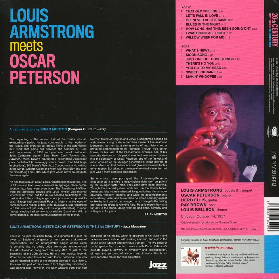 Louis Armstrong & Oscar Peterson - Louis Armstrong Meets Oscar Peterson Yellow Vinyl Edition