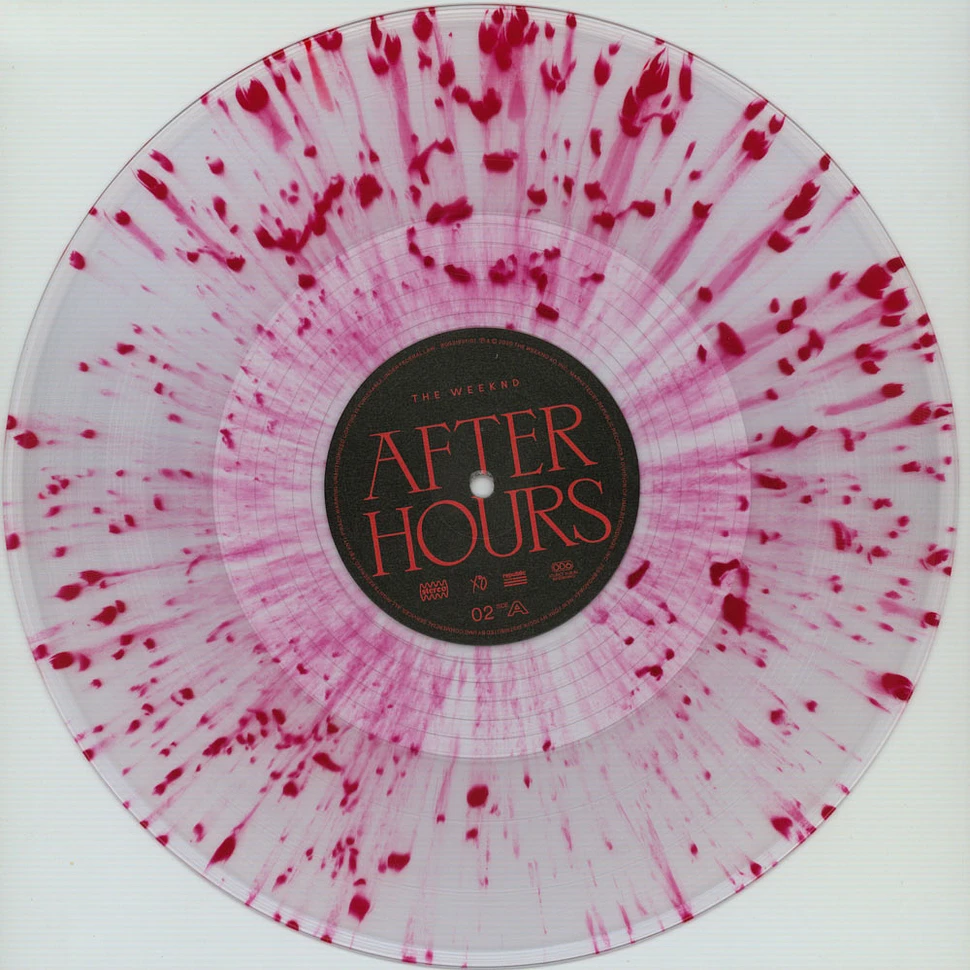 The Weeknd After Hours Exclusive Limited Edition Clear Red Splatter Vinyl  2LP