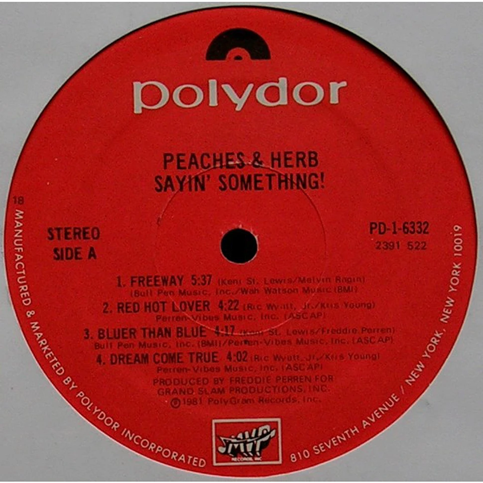 Peaches & Herb – Sayin' Something! - Mint- LP Record 1981 Polydor USA Vinyl  - Soul / Disco