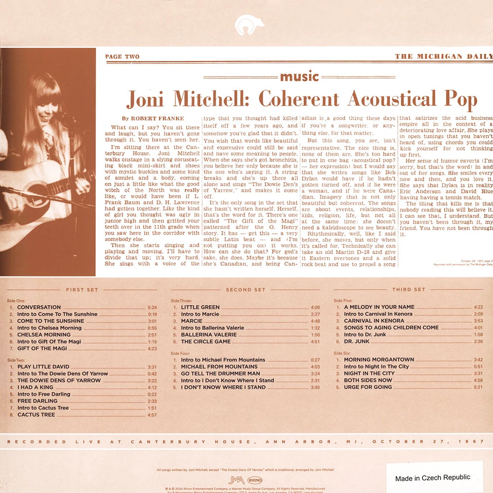 Joni Mitchell - Live At Canterbury House 1967
