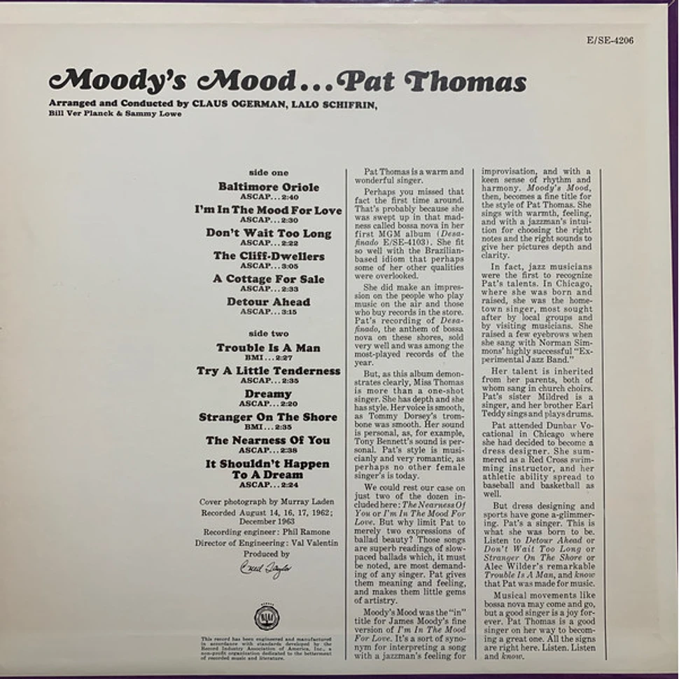 Pat Thomas - Moody's Mood