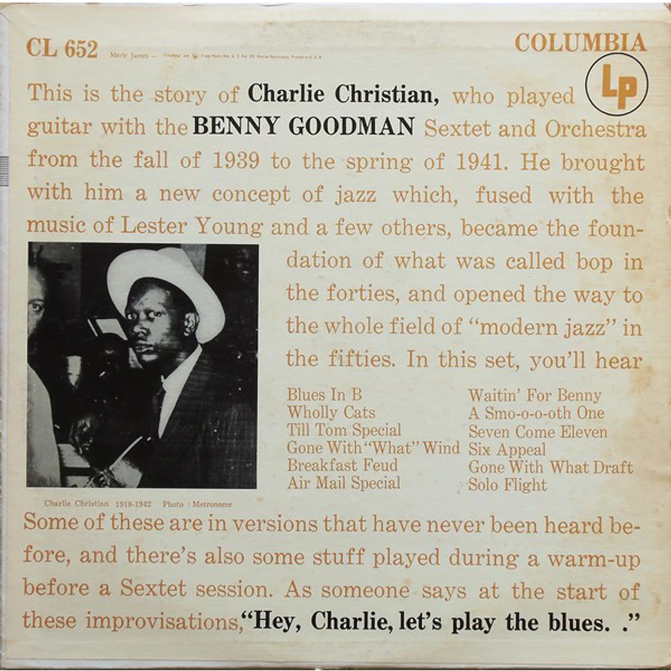 Charlie Christian With Benny Goodman Sextet And Benny Goodman And His Orchestra - With The Benny Goodman Sextet And Orchestra