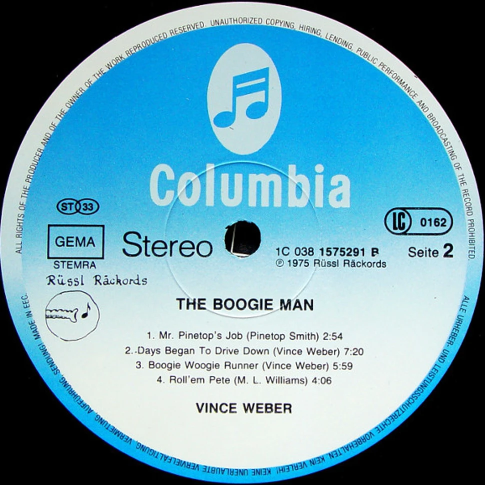 Vince Weber - The Boogie Man - Piano Blues & Boogie Woogie