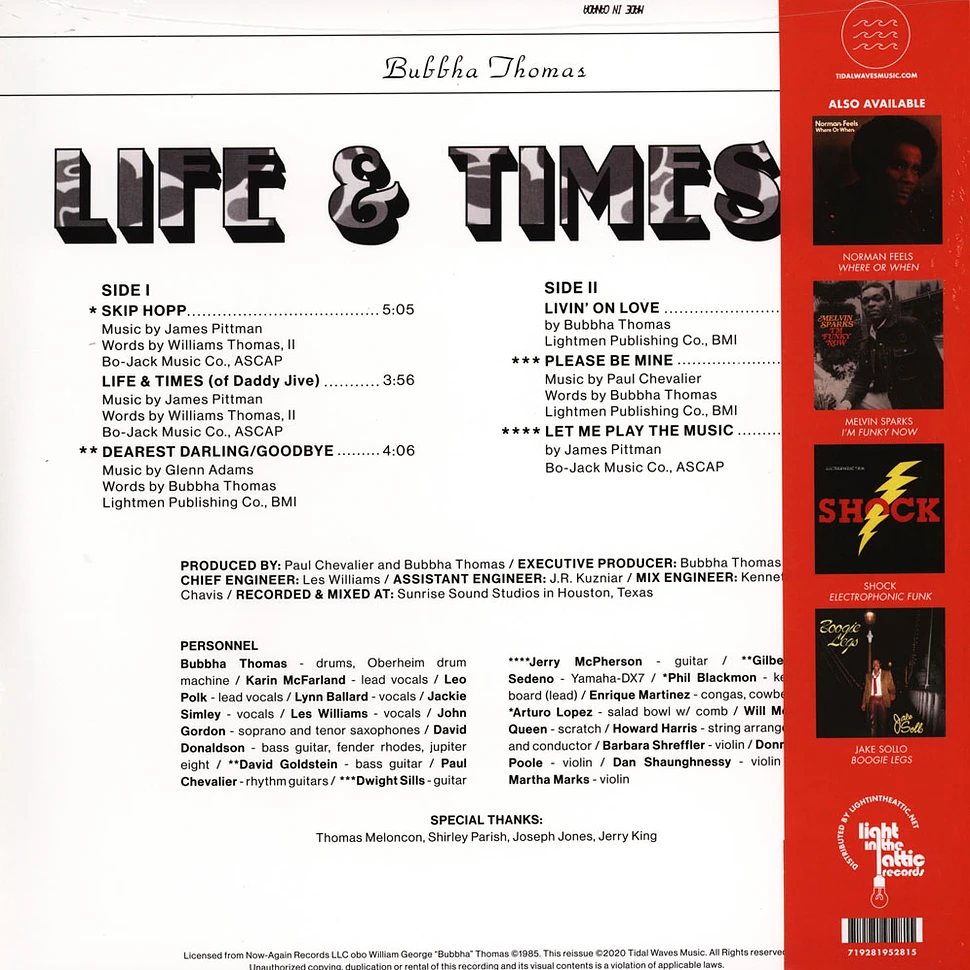 Bubbha Thomas - Life & Times Black Vinyl Edition