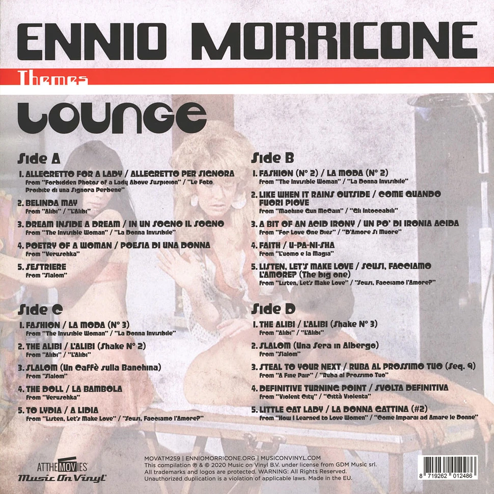 Ennio Morricone - Lounge Themes Black Vinyl Edition
