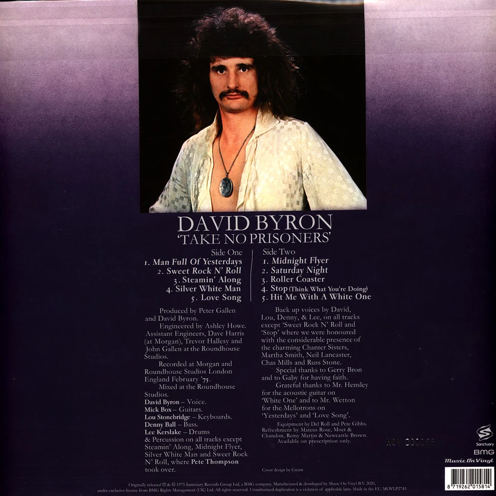 David Byron - Take No Prisoners Purple Vinyl Edition